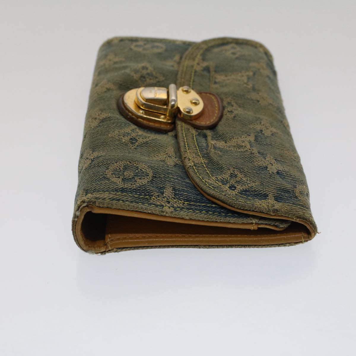 LOUIS VUITTON Monogram Denim Portefeuille Amelia Wallet Blue M95511 bs7449