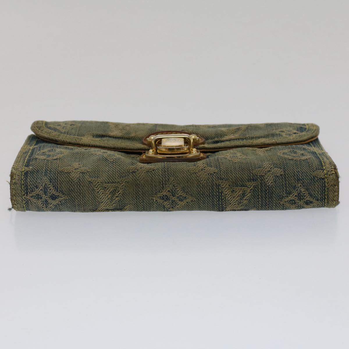 LOUIS VUITTON Monogram Denim Portefeuille Amelia Wallet Blue M95511 bs7449