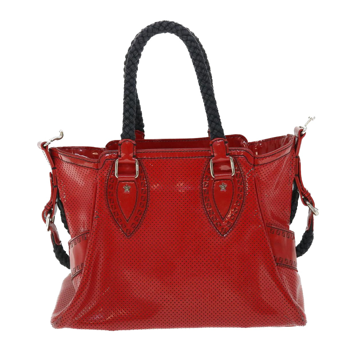 Luxury FendiHand Bag Enamel Redbs7758