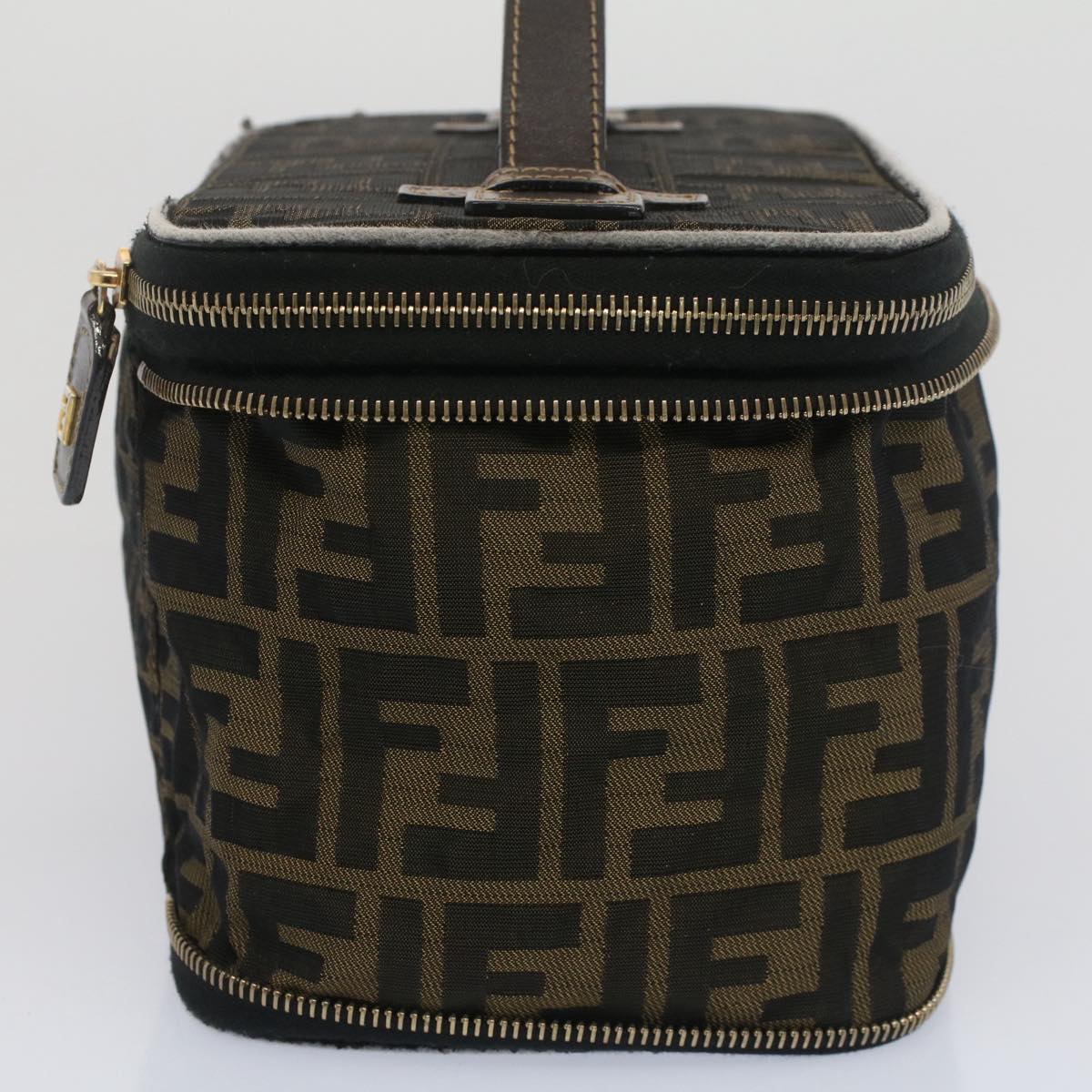 Luxury FendiZucca Canvas Vanity Cosmetic Pouch Black Brownbs7906