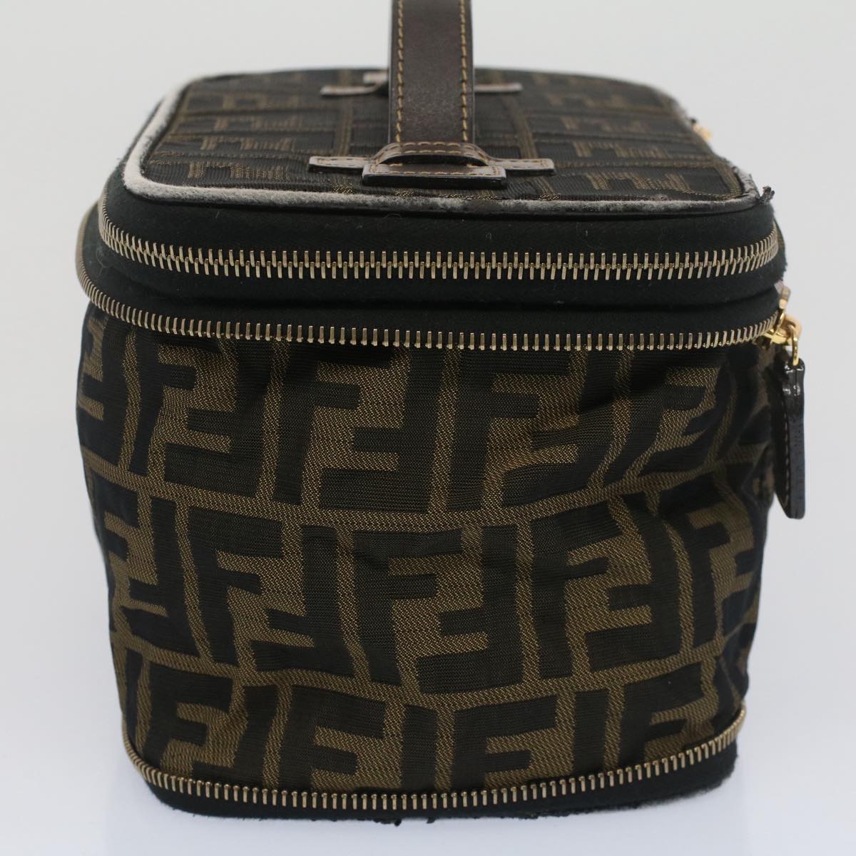 Luxury FendiZucca Canvas Vanity Cosmetic Pouch Black Brownbs7906