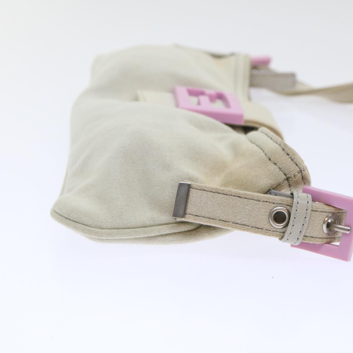 Luxury FendiMamma Baguette Shoulder Bag cotton Beige Pinkbs7965