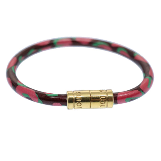 LOUIS VUITTON Vernis Leopard Brassle Bracelet Rouge Favist LV bs8023