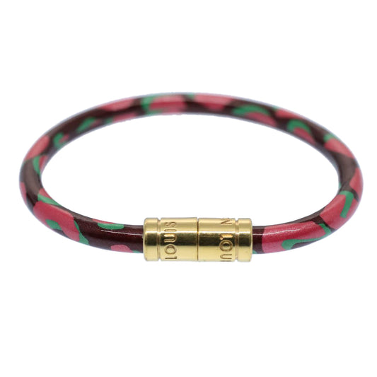 LOUIS VUITTON Vernis Leopard Brassle Bracelet Rouge Favist LV bs8023