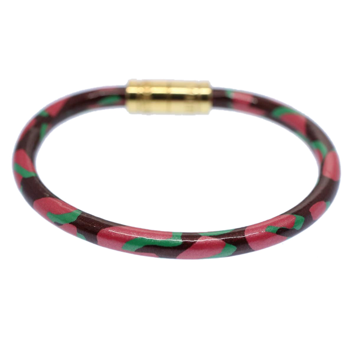 LOUIS VUITTON Vernis Leopard Brassle Bracelet Rouge Favist LV bs8023