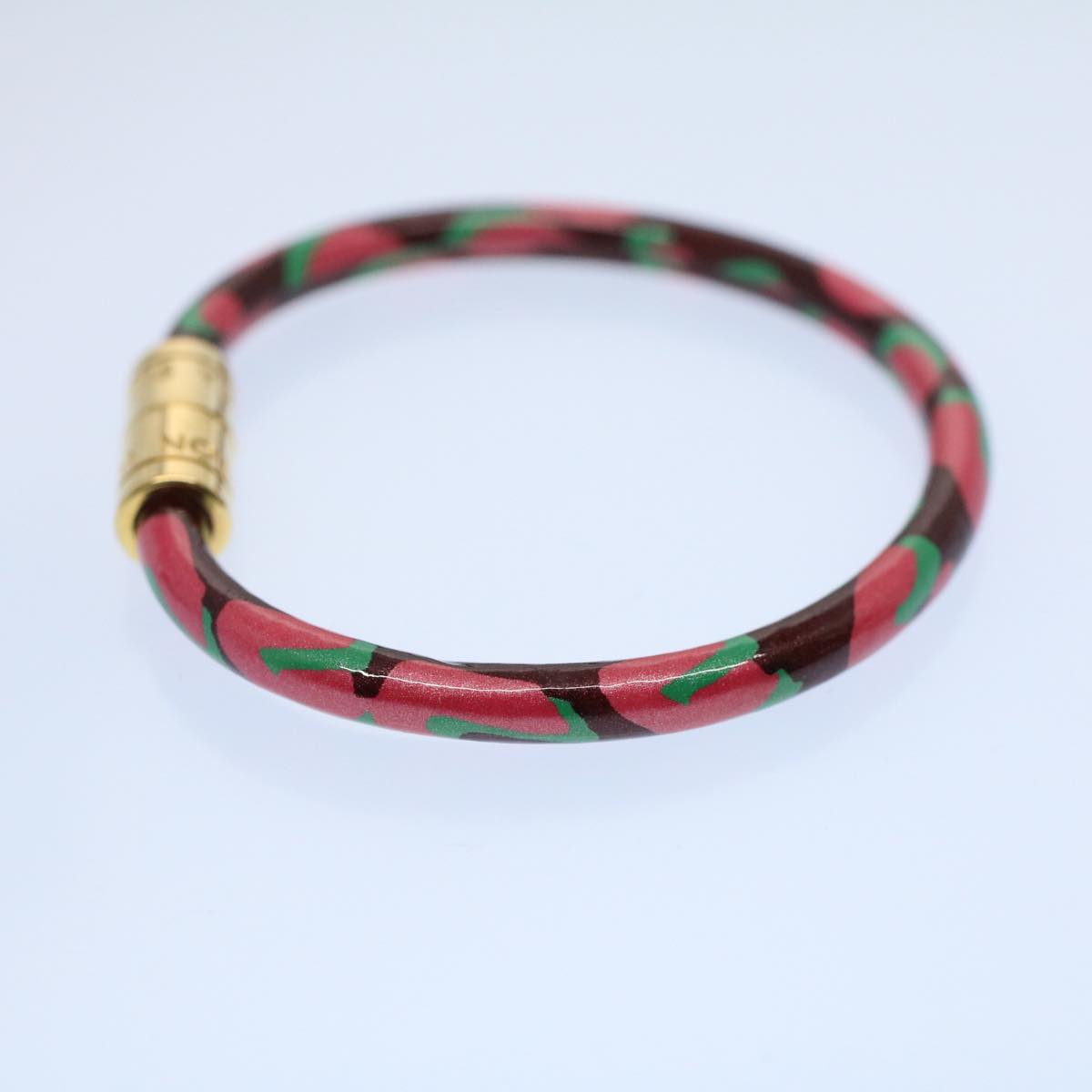 LOUIS VUITTON Vernis Leopard Brassle Bracelet Rouge Favist LV bs8023