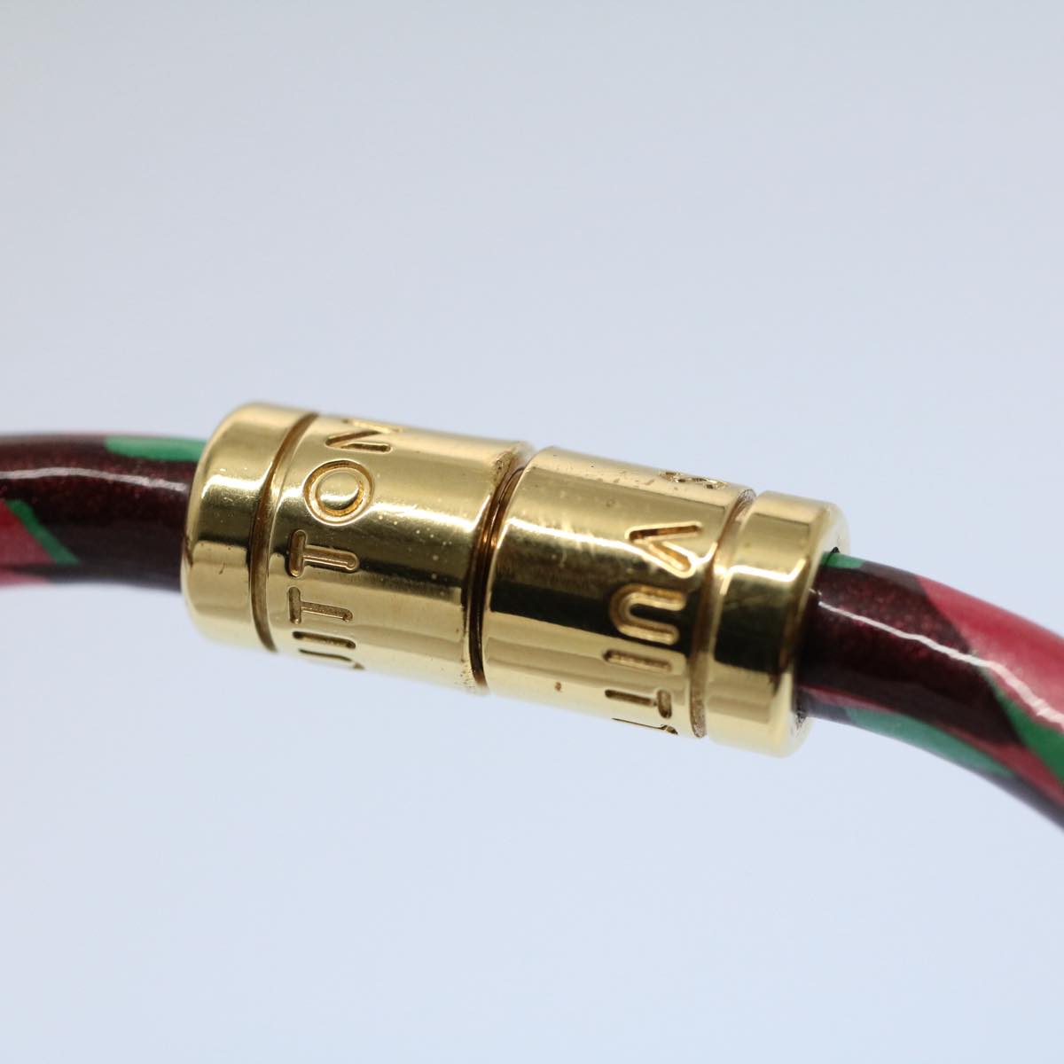 LOUIS VUITTON Vernis Leopard Brassle Bracelet Rouge Favist LV bs8023