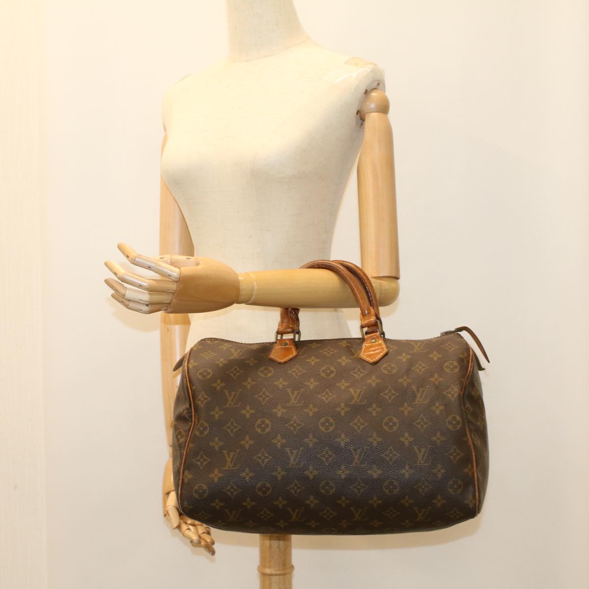 LOUIS VUITTON Monogram Speedy 35 Hand Bag Vintage M41524 LV bs8151