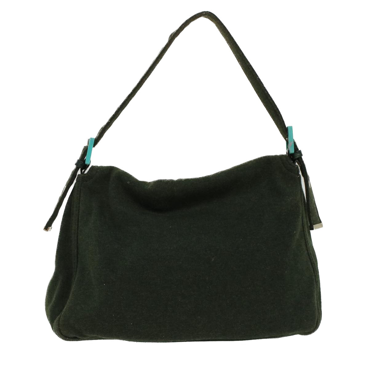 Luxury FendiMamma Baguette Shoulder Bag cotton Green Light Bluebs8194