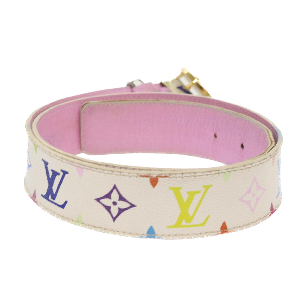 LOUIS VUITTON Monogram Multicolor Epi Belt 2Set White Black LV bs8257