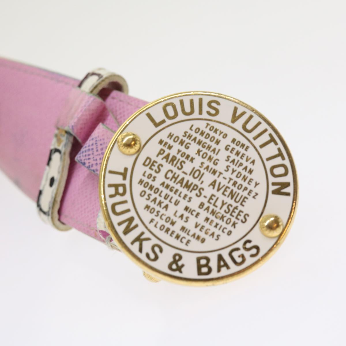 LOUIS VUITTON Monogram Multicolor Epi Belt 2Set White Black LV bs8257