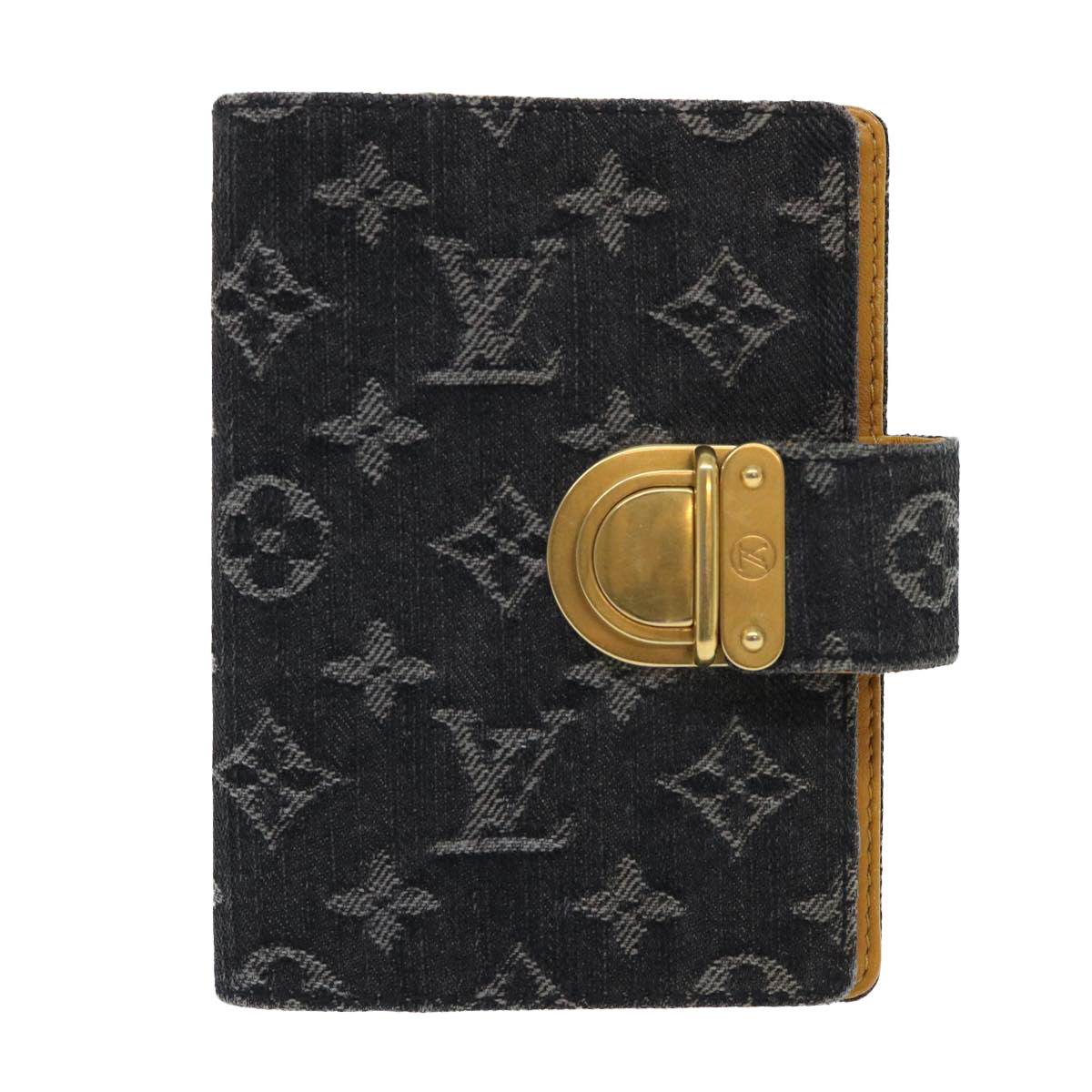 LOUIS VUITTON Monogram Denim Agenda PM Day Planner Black R20010 LV bs8284