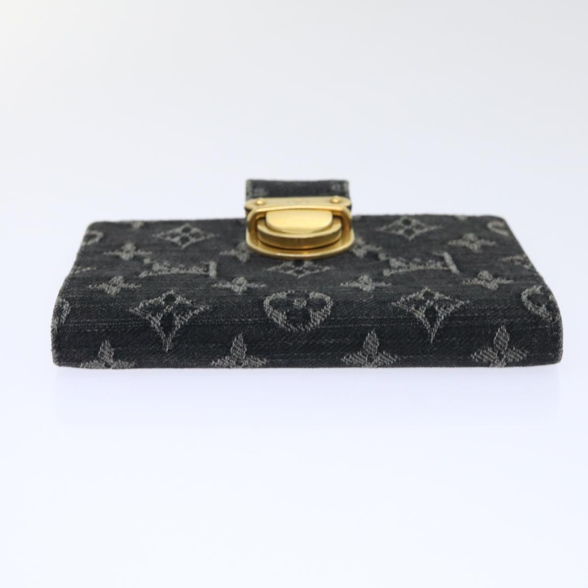 LOUIS VUITTON Monogram Denim Agenda PM Day Planner Black R20010 LV bs8284