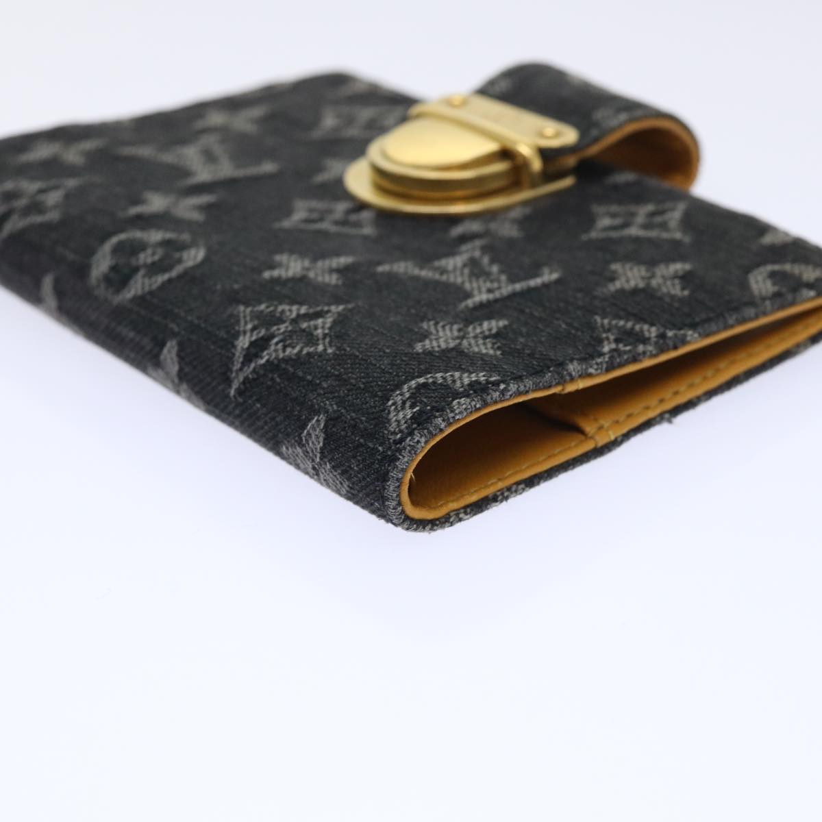 LOUIS VUITTON Monogram Denim Agenda PM Day Planner Black R20010 LV bs8284