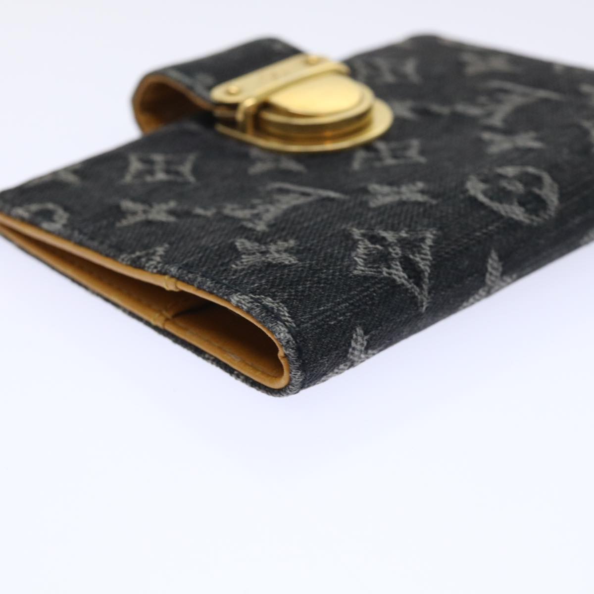 LOUIS VUITTON Monogram Denim Agenda PM Day Planner Black R20010 LV bs8284