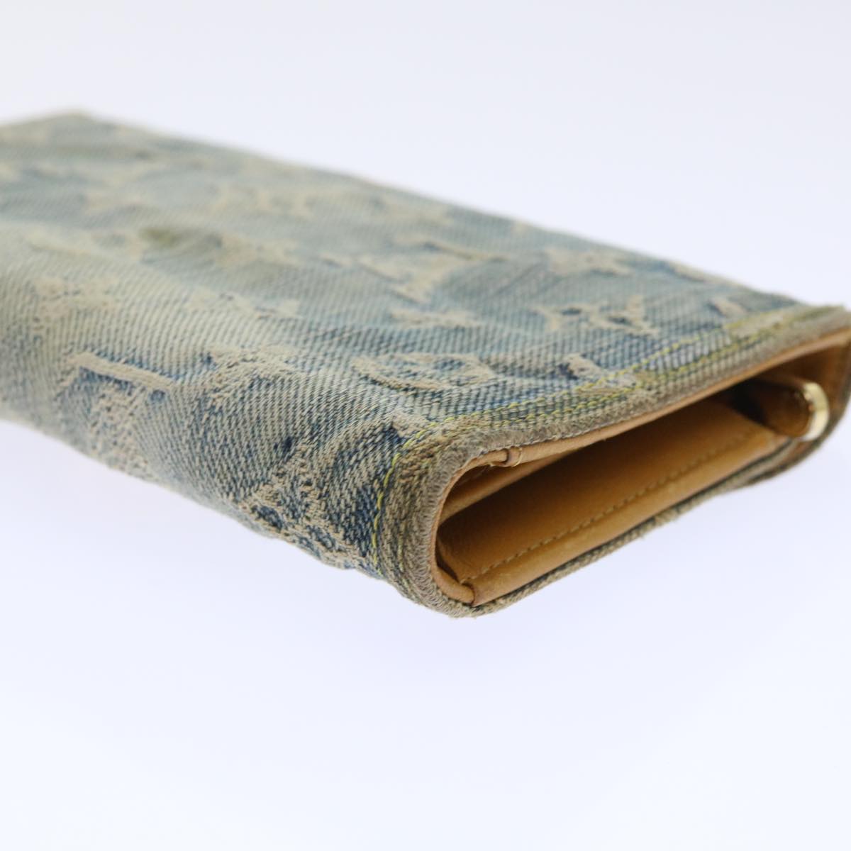 LOUIS VUITTON Monogram Denim Portefeuille Amelia Wallet Blue M95511 bs8291