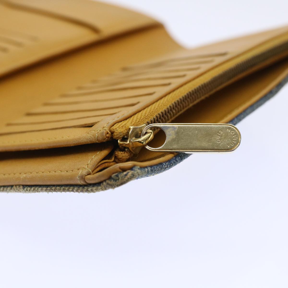 LOUIS VUITTON Monogram Denim Portefeuille Amelia Wallet Blue M95511 bs8291