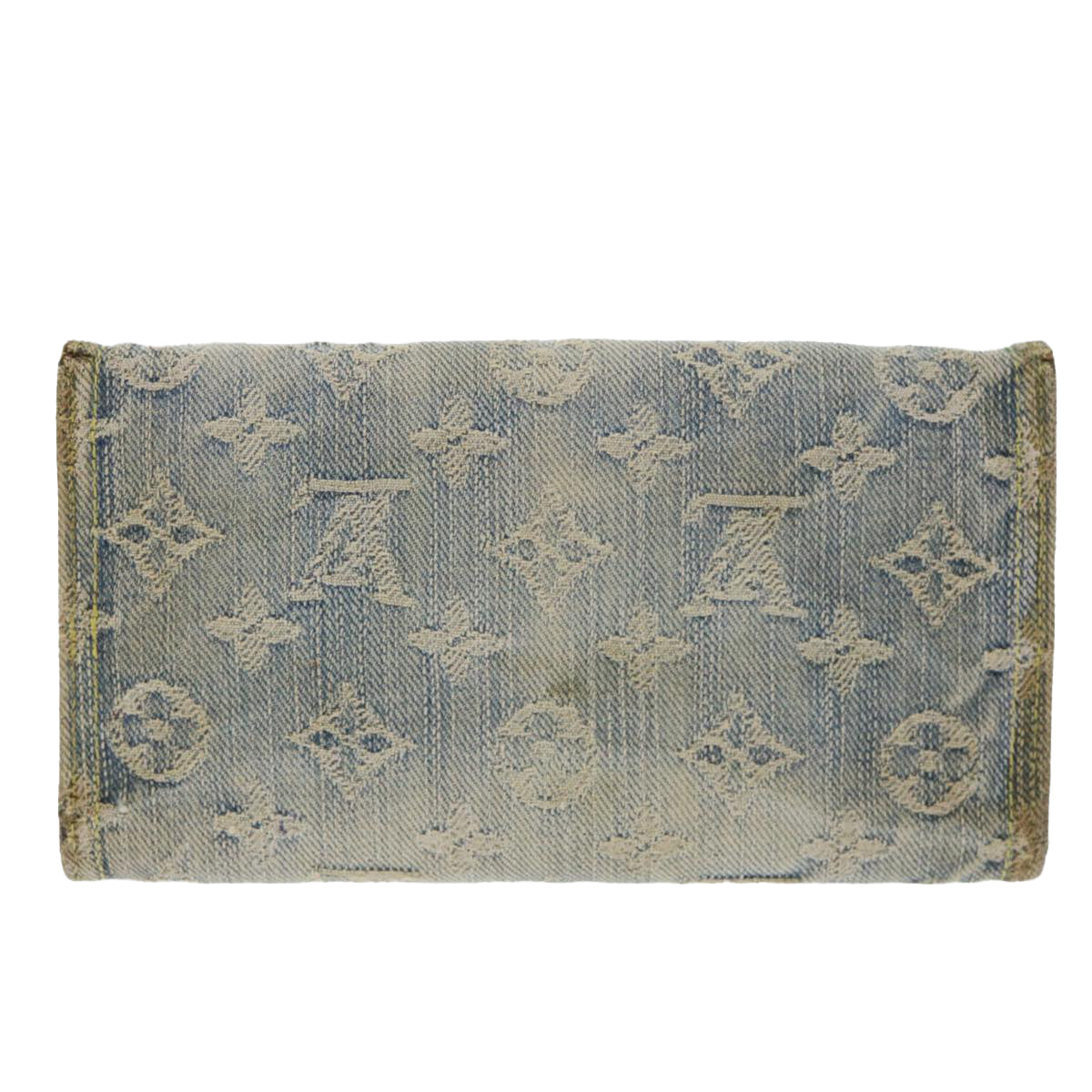 LOUIS VUITTON Monogram Denim Portefeuille Amelia Wallet Blue M95511 bs8291