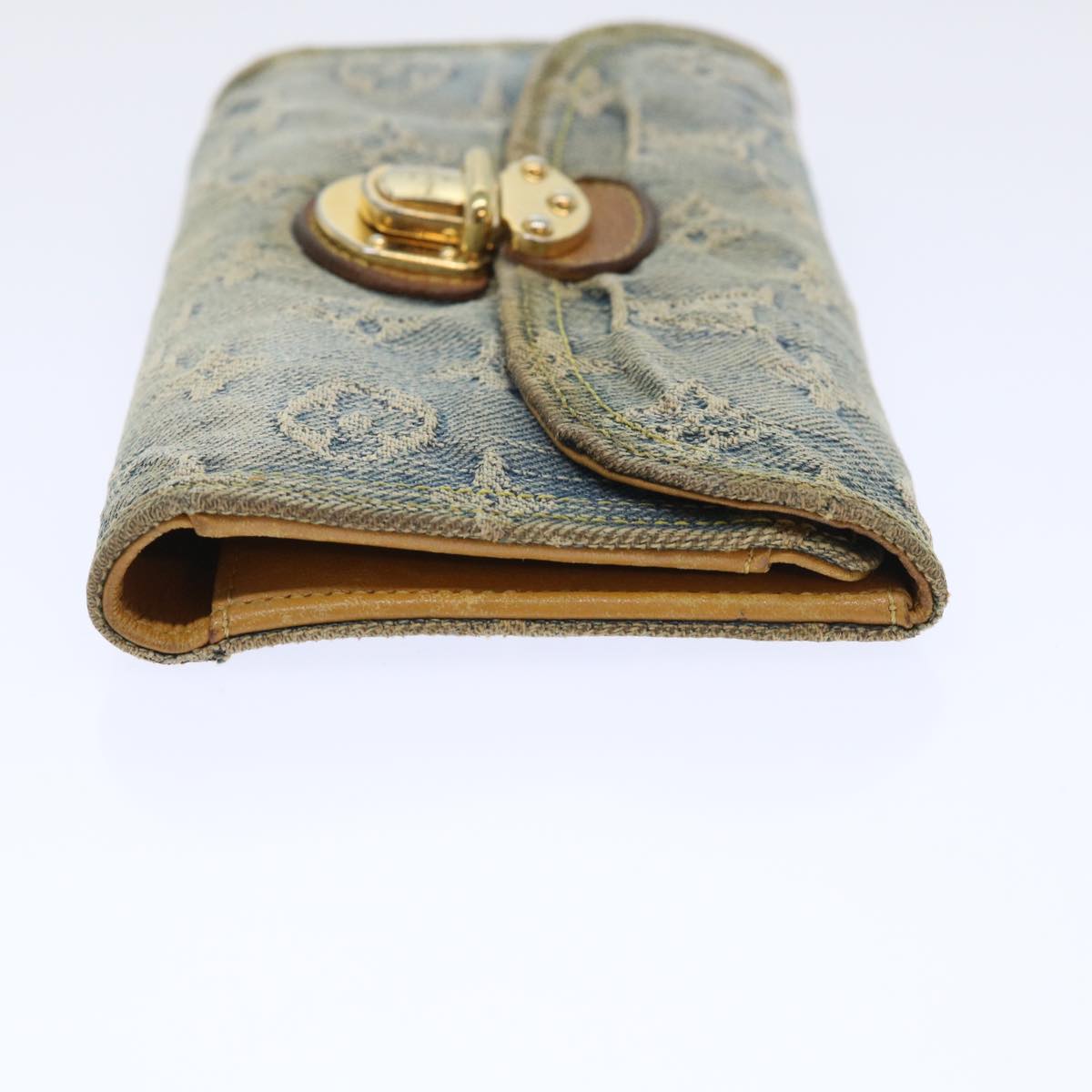 LOUIS VUITTON Monogram Denim Portefeuille Amelia Wallet Blue M95511 bs8291