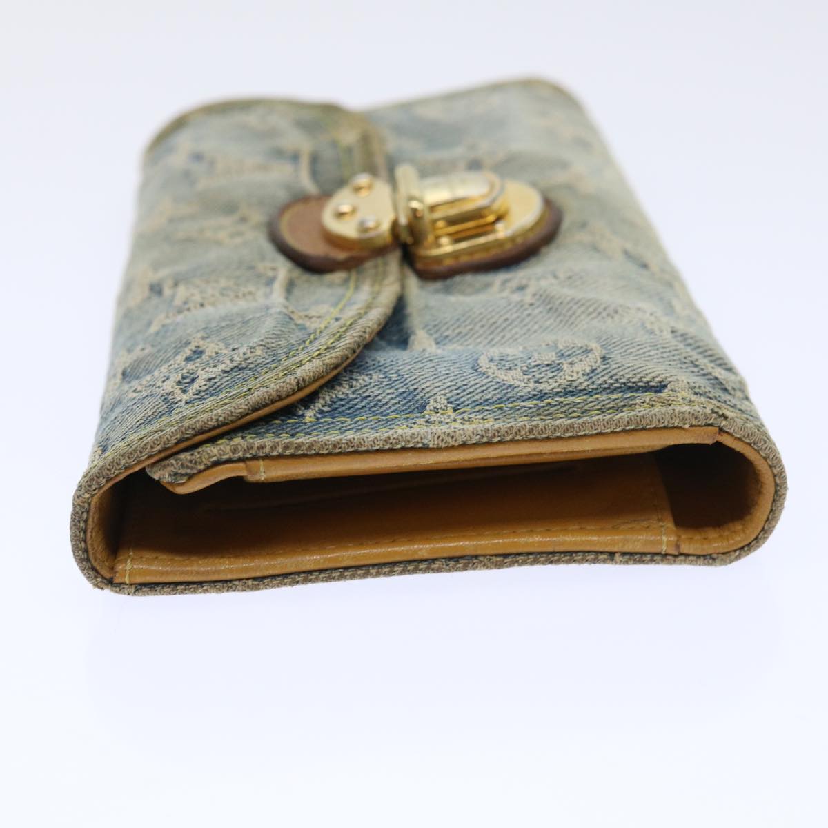 LOUIS VUITTON Monogram Denim Portefeuille Amelia Wallet Blue M95511 bs8291