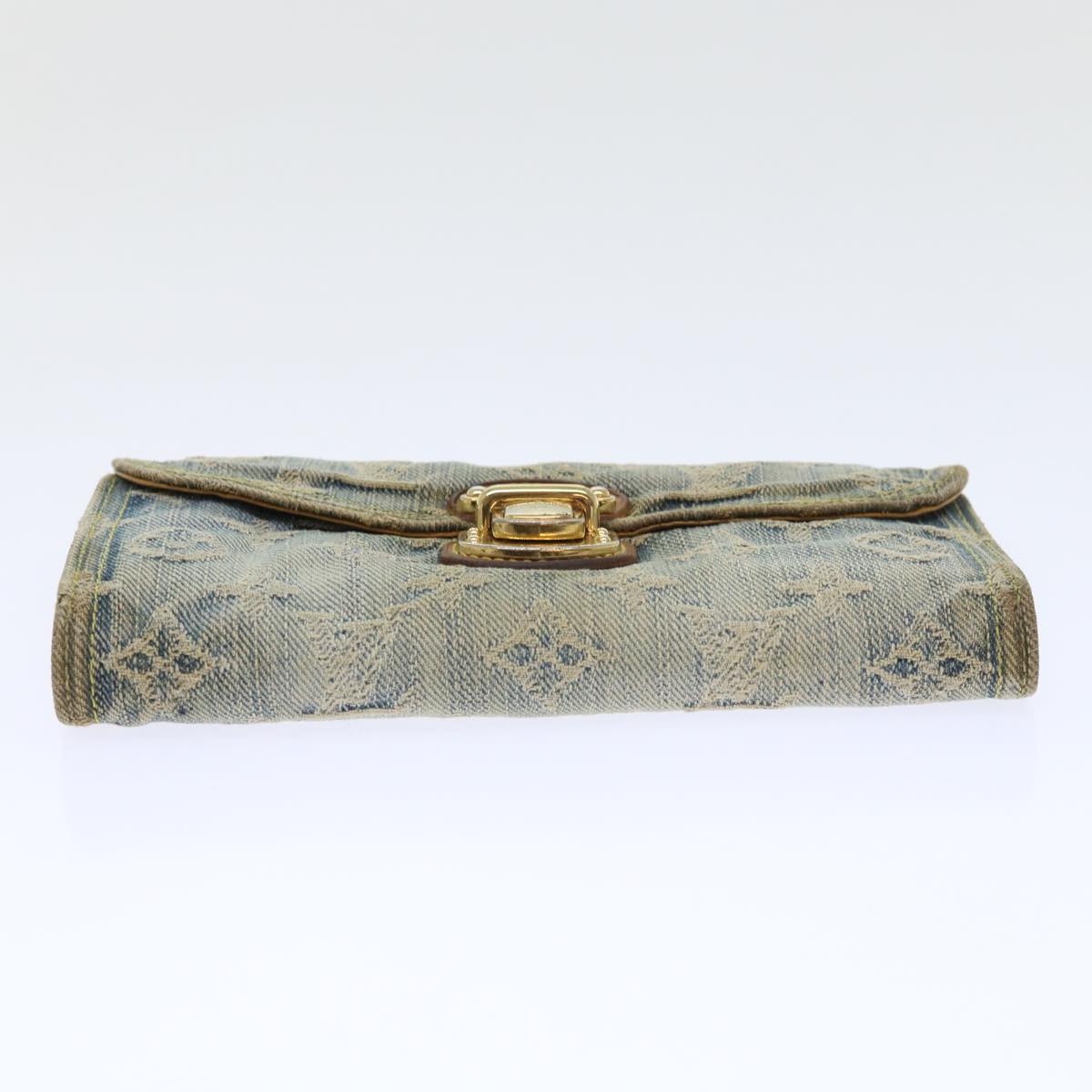 LOUIS VUITTON Monogram Denim Portefeuille Amelia Wallet Blue M95511 bs8291