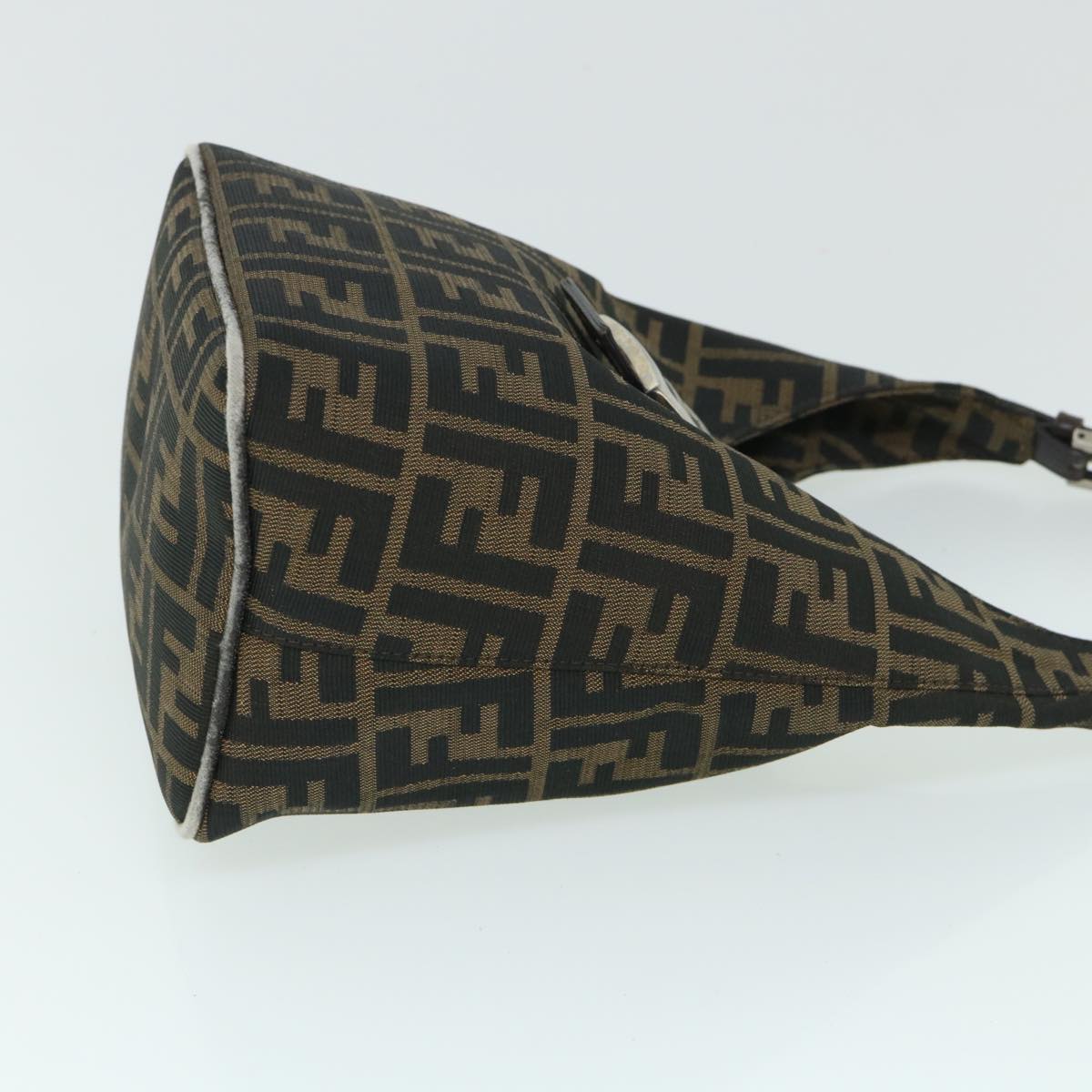 Luxury FendiZucca Canvas Mamma Baguette Shoulder Bag Black Brownbs8308