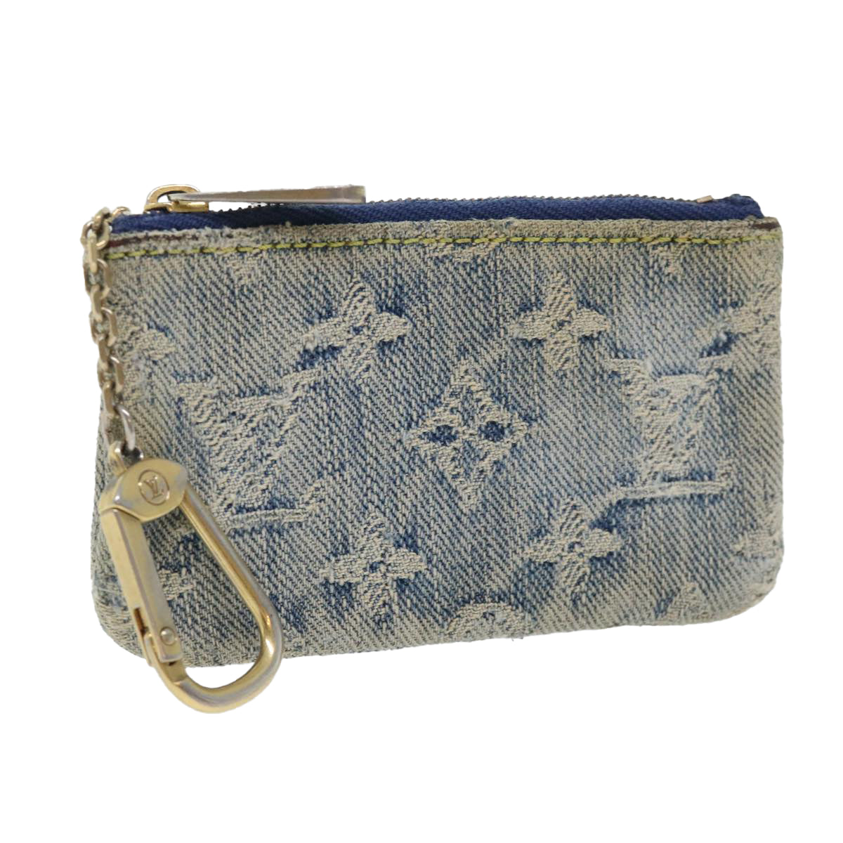 LOUIS VUITTON Monogram Denim Pochette Cles Coin Purse Blue M95343 LV bs8324