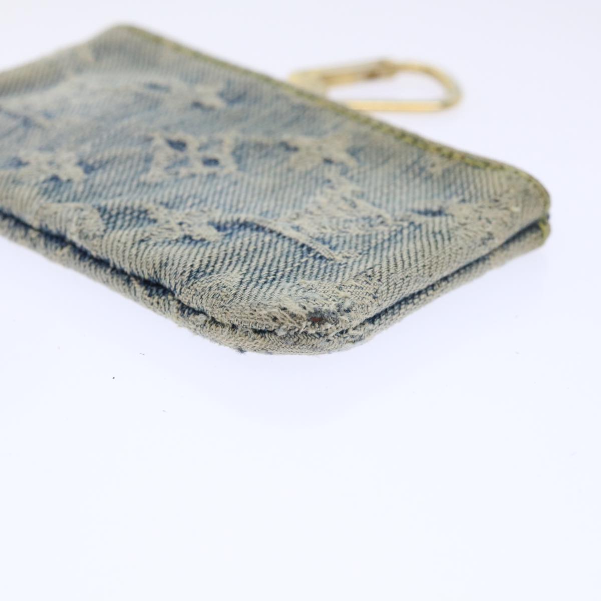 LOUIS VUITTON Monogram Denim Pochette Cles Coin Purse Blue M95343 LV bs8324