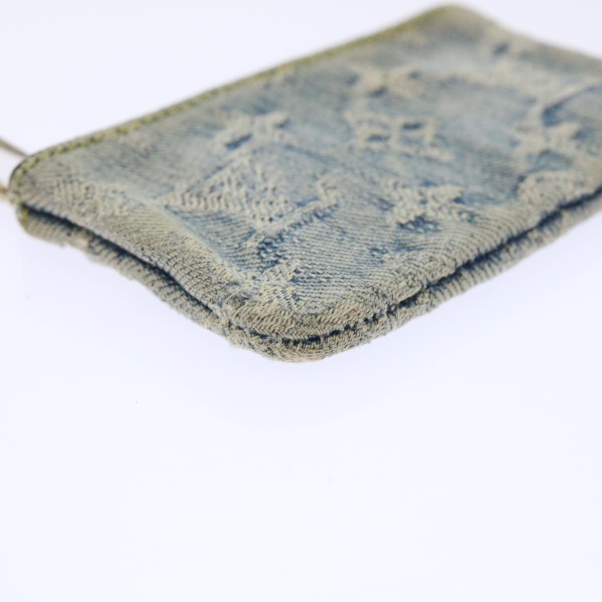 LOUIS VUITTON Monogram Denim Pochette Cles Coin Purse Blue M95343 LV bs8324
