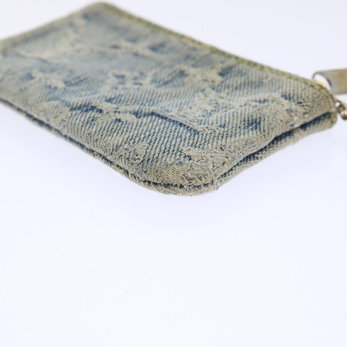 LOUIS VUITTON Monogram Denim Pochette Cles Coin Purse Blue M95343 LV bs8324