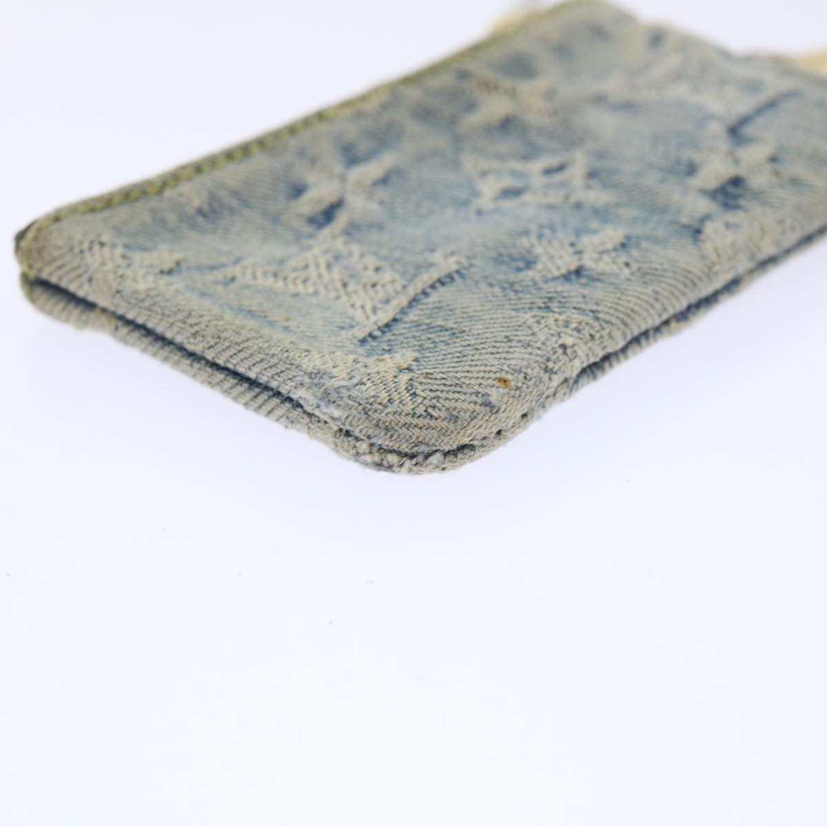 LOUIS VUITTON Monogram Denim Pochette Cles Coin Purse Blue M95343 LV bs8324