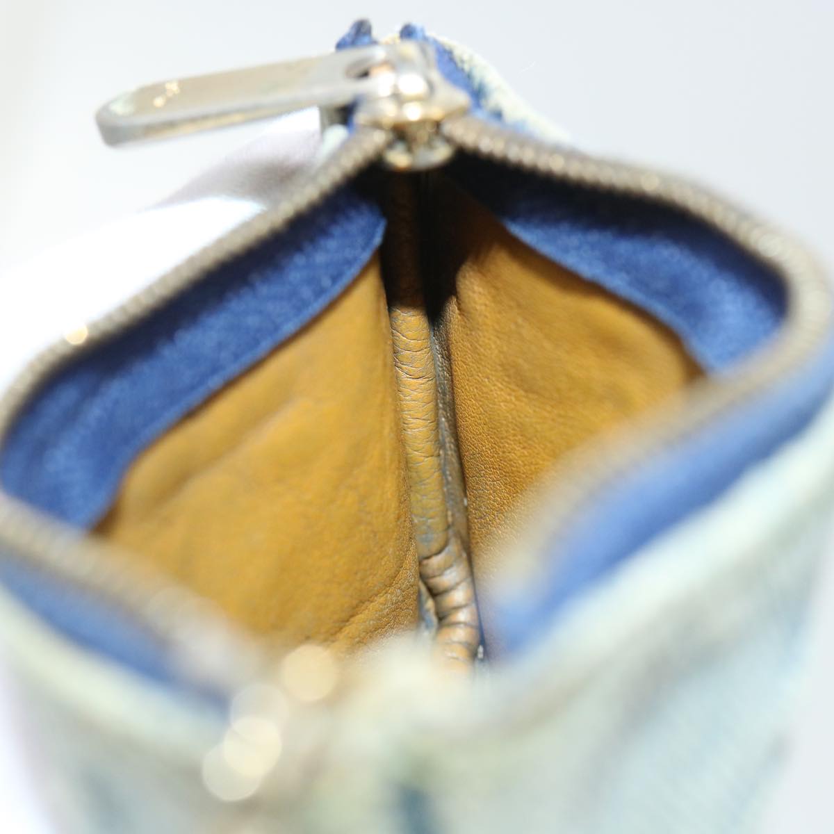 LOUIS VUITTON Monogram Denim Pochette Cles Coin Purse Blue M95343 LV bs8324