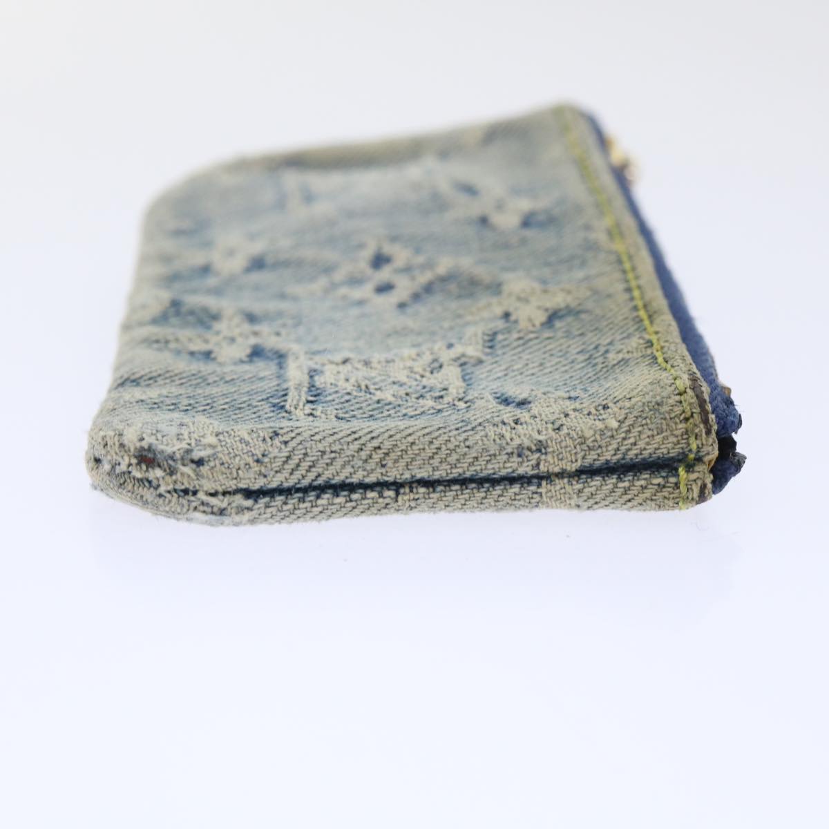 LOUIS VUITTON Monogram Denim Pochette Cles Coin Purse Blue M95343 LV bs8324