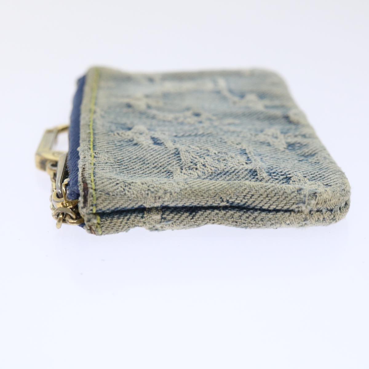 LOUIS VUITTON Monogram Denim Pochette Cles Coin Purse Blue M95343 LV bs8324
