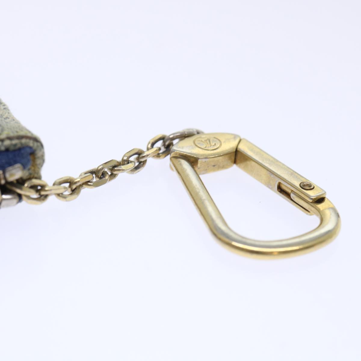 LOUIS VUITTON Monogram Denim Pochette Cles Coin Purse Blue M95343 LV bs8324