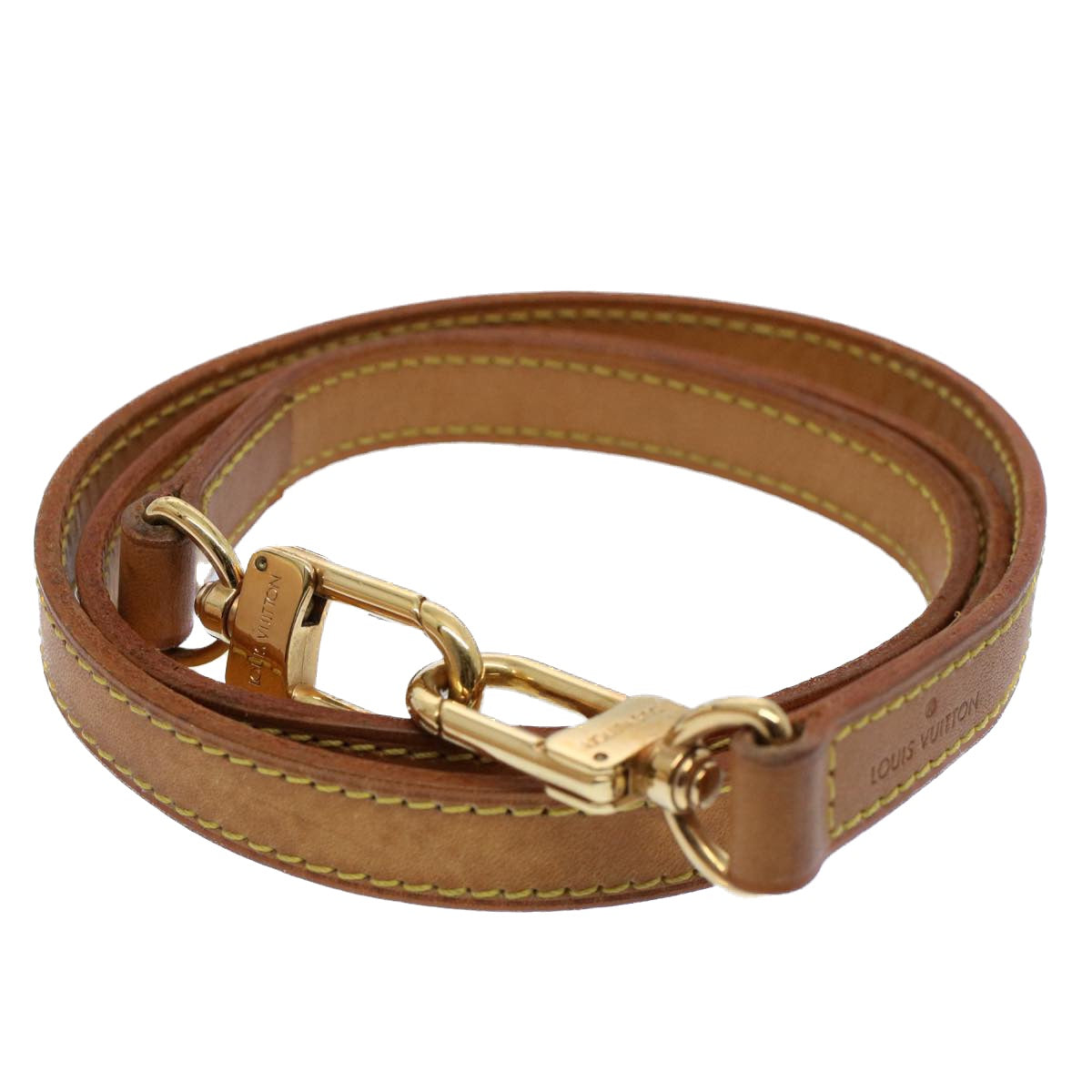 LOUIS VUITTON Shoulder Strap Leather 35.4"" Beige LV bs8331