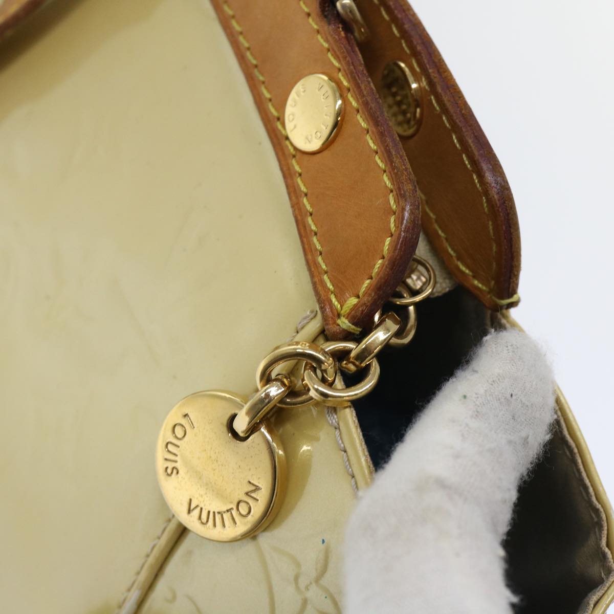 LOUIS VUITTON Monogram Vernis Blair MM Hand Bag 2way Beige M91755 LV bs8346