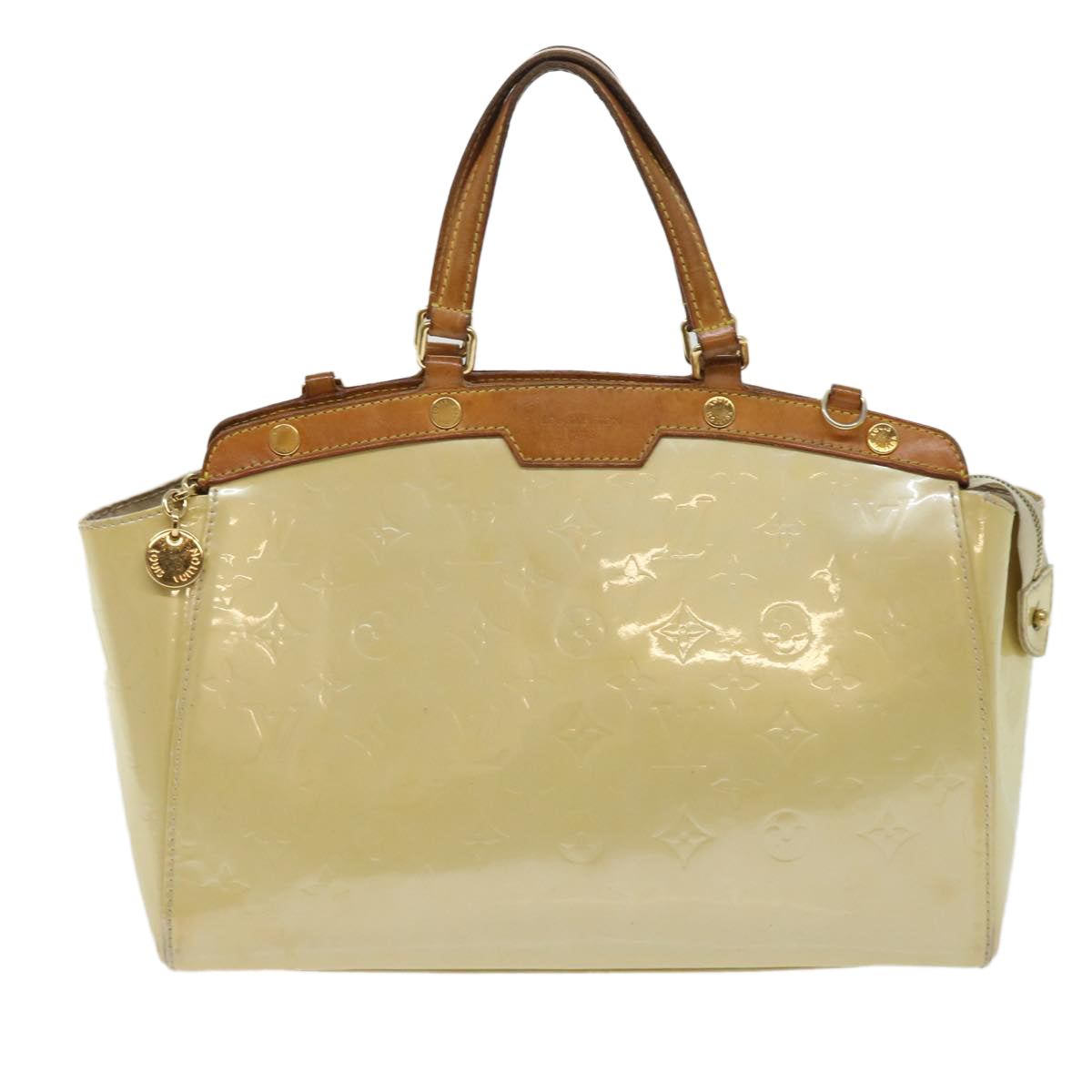 LOUIS VUITTON Monogram Vernis Blair MM Hand Bag 2way Beige M91755 LV bs8346
