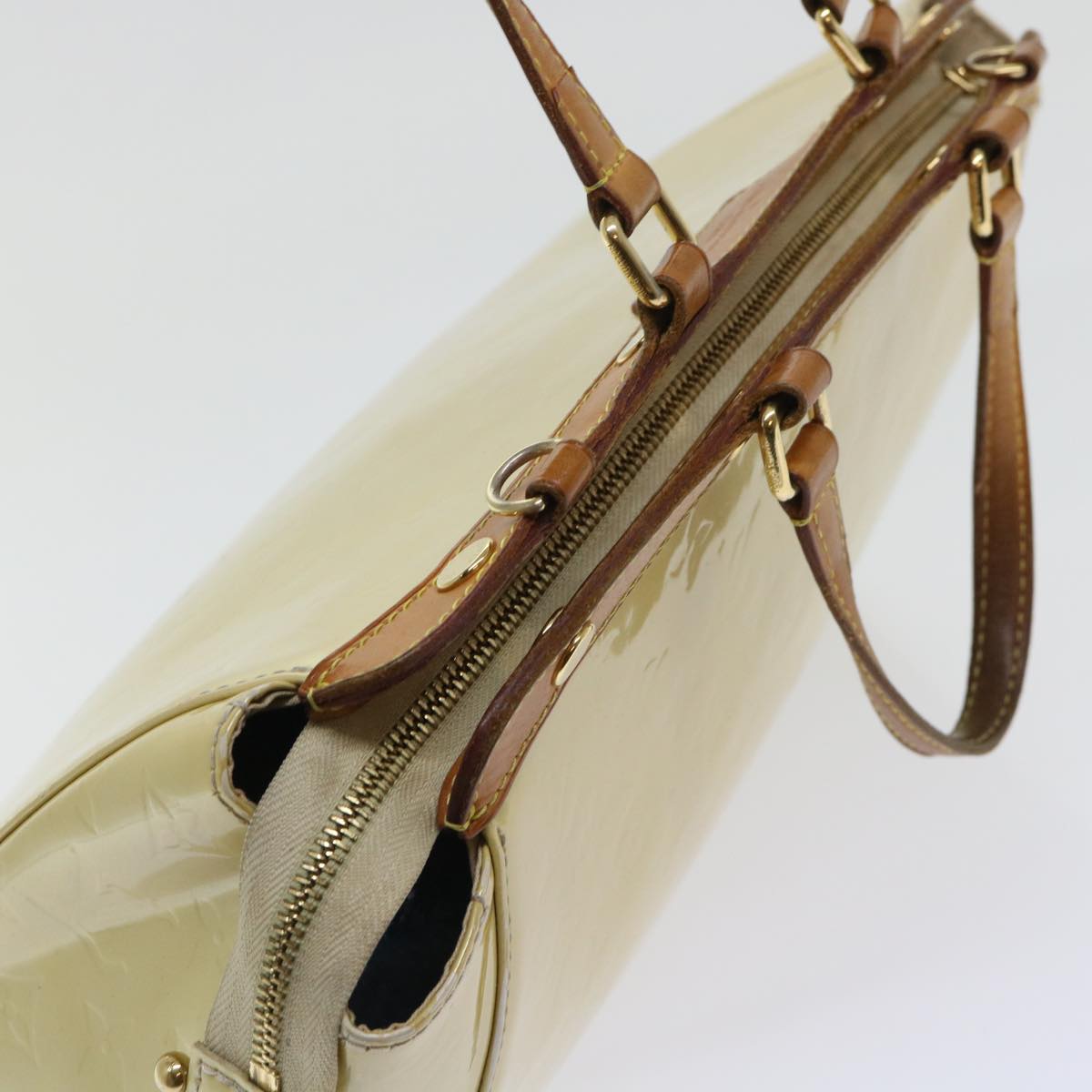 LOUIS VUITTON Monogram Vernis Blair MM Hand Bag 2way Beige M91755 LV bs8346