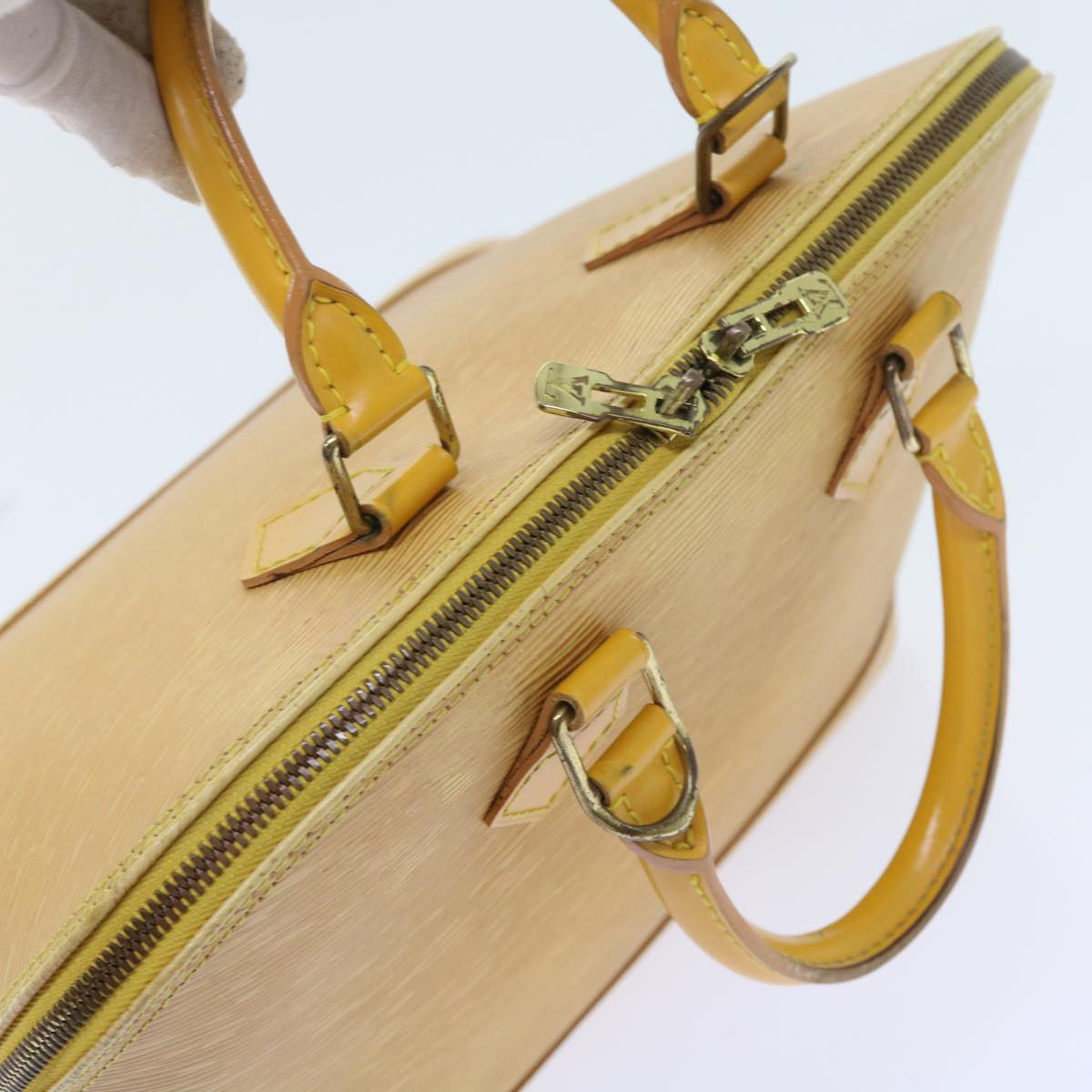 LOUIS VUITTON Epi Alma Hand Bag Tassili Yellow M52149 LV bs8356