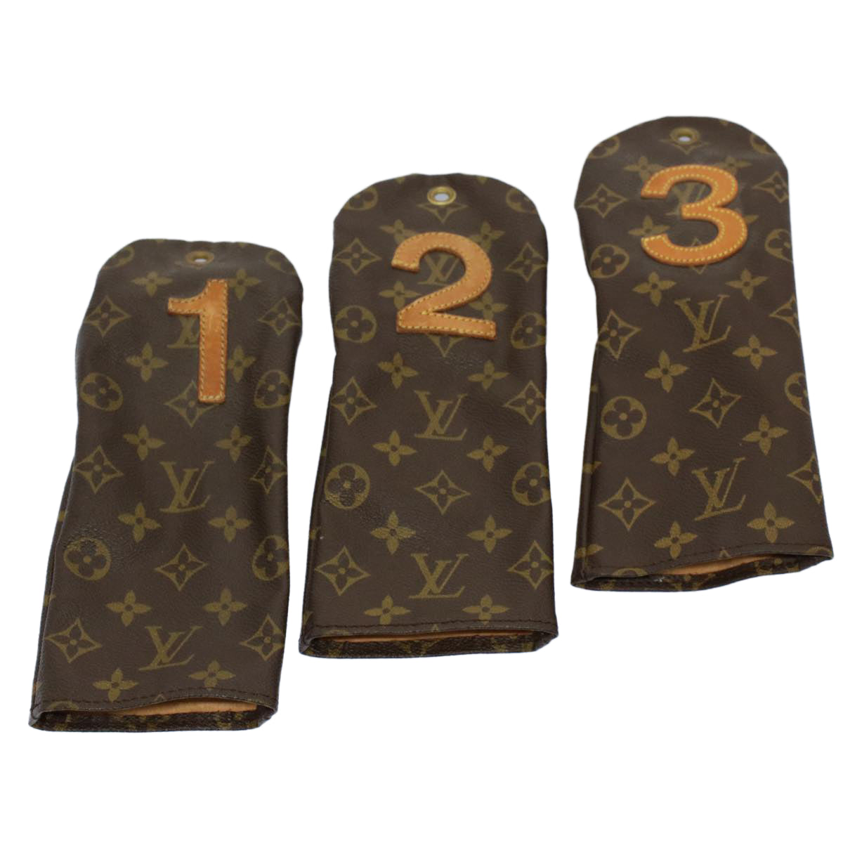 LOUIS VUITTON Monogram Golf Head Cover Pouch No.1,2,3 LV bs8371