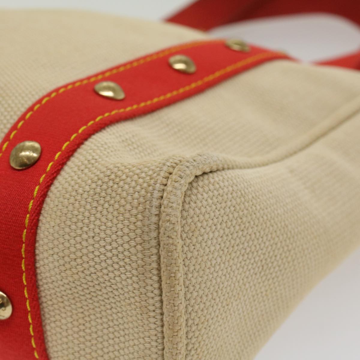 LOUIS VUITTON Antigua Cabas MM Tote Bag Beige Red M40035 LV bs8412