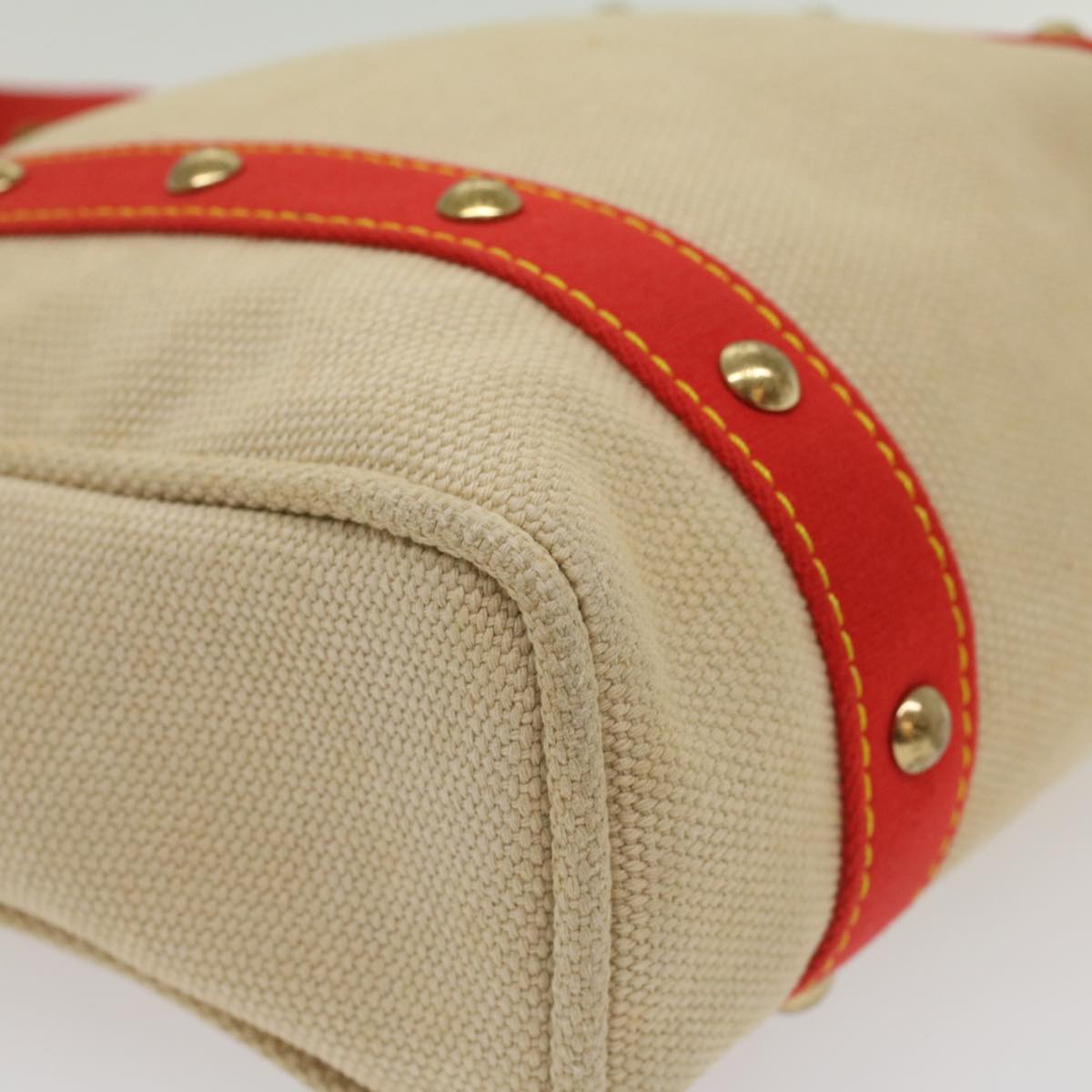 LOUIS VUITTON Antigua Cabas MM Tote Bag Beige Red M40035 LV bs8412
