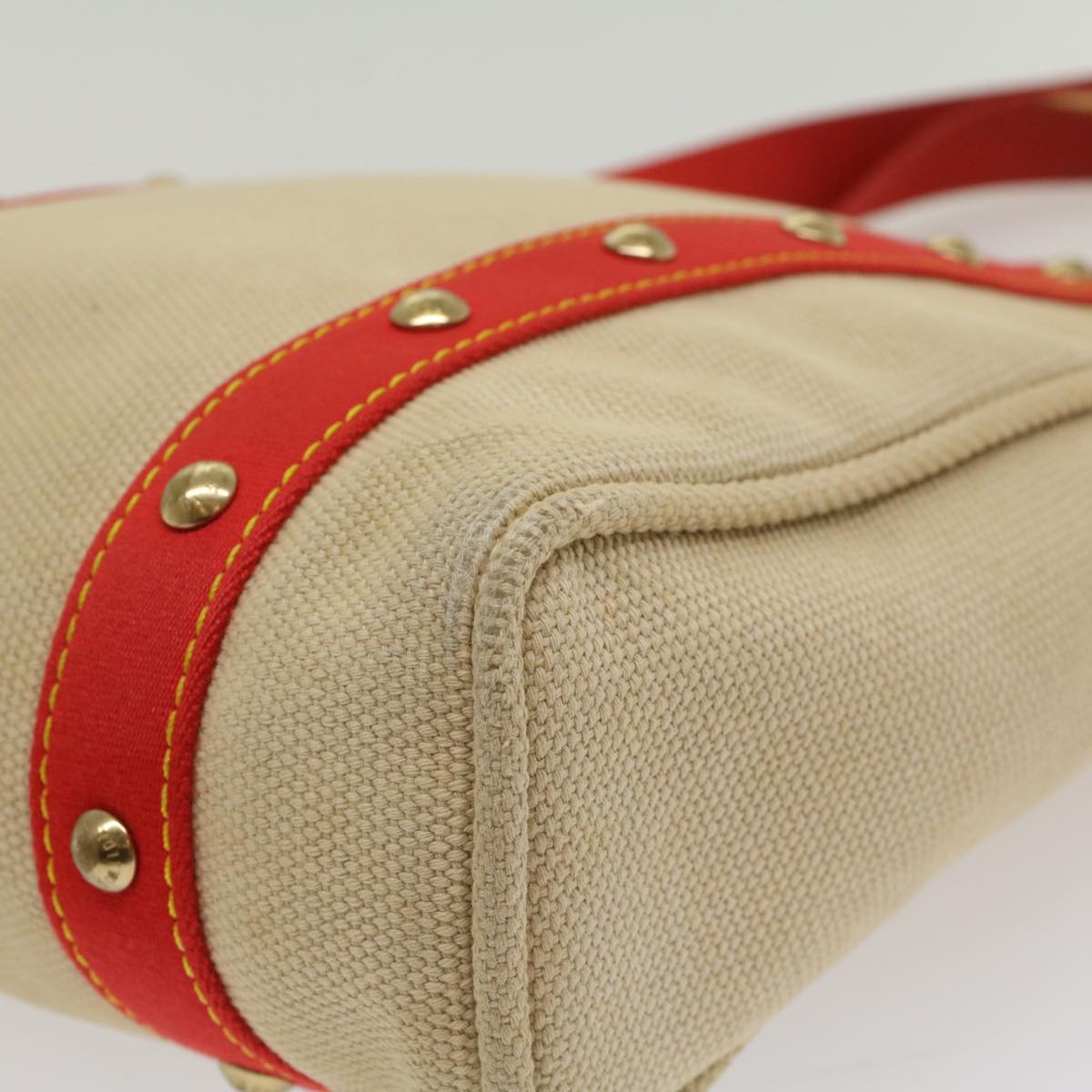LOUIS VUITTON Antigua Cabas MM Tote Bag Beige Red M40035 LV bs8412