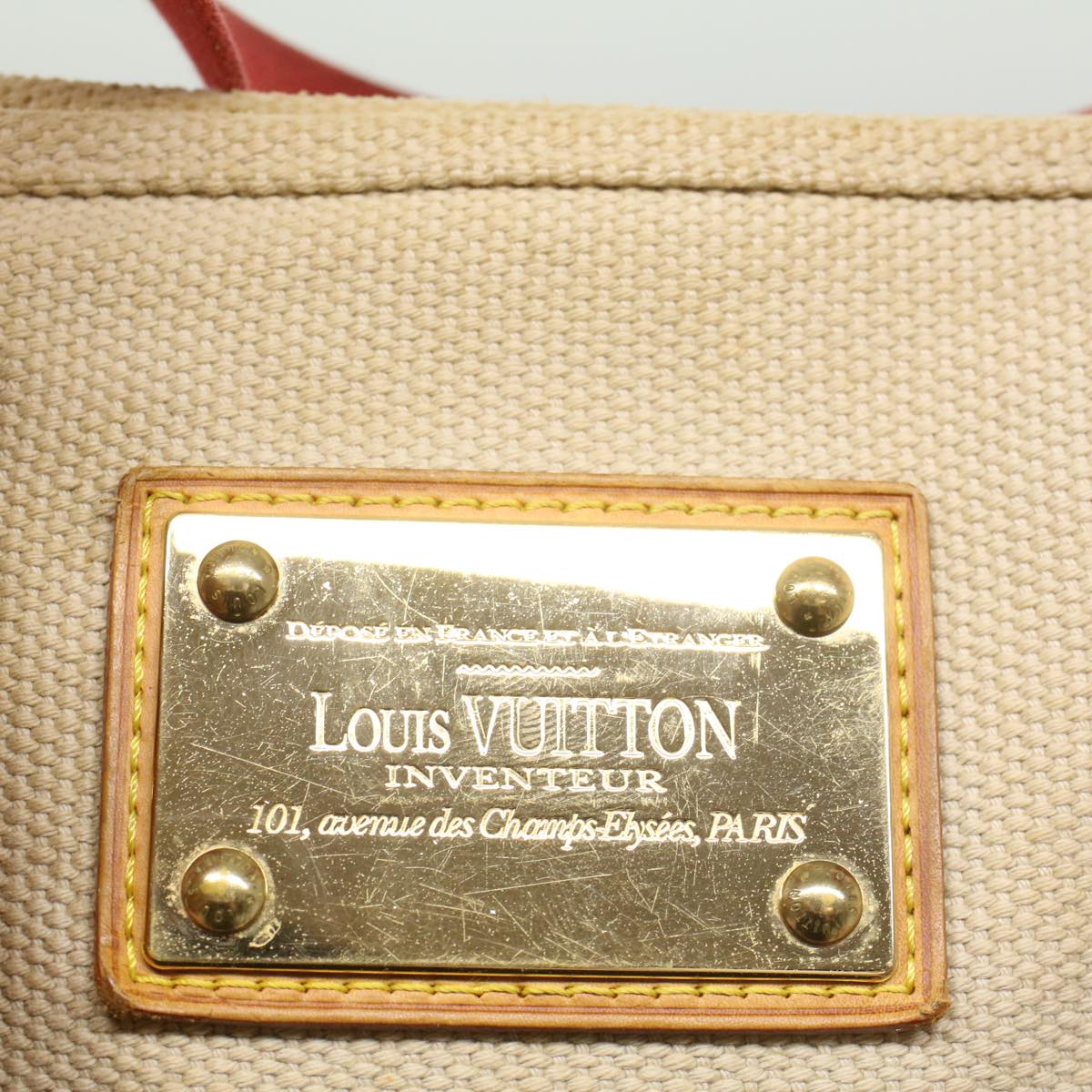 LOUIS VUITTON Antigua Cabas MM Tote Bag Beige Red M40035 LV bs8412