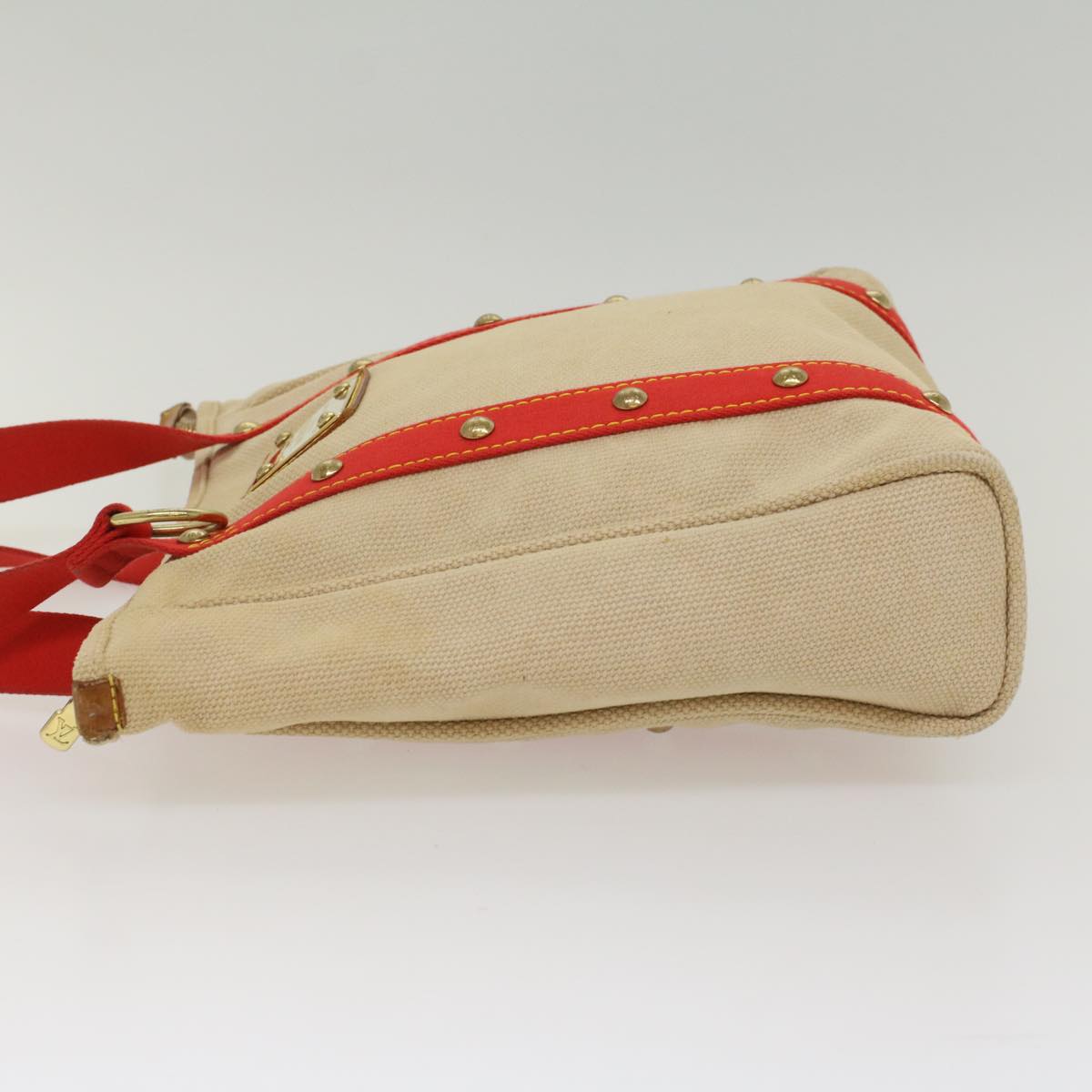 LOUIS VUITTON Antigua Cabas MM Tote Bag Beige Red M40035 LV bs8412