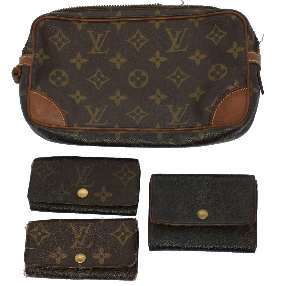 LOUIS VUITTON Monogram Clutch Bag Key Case 4Set LV bs8417