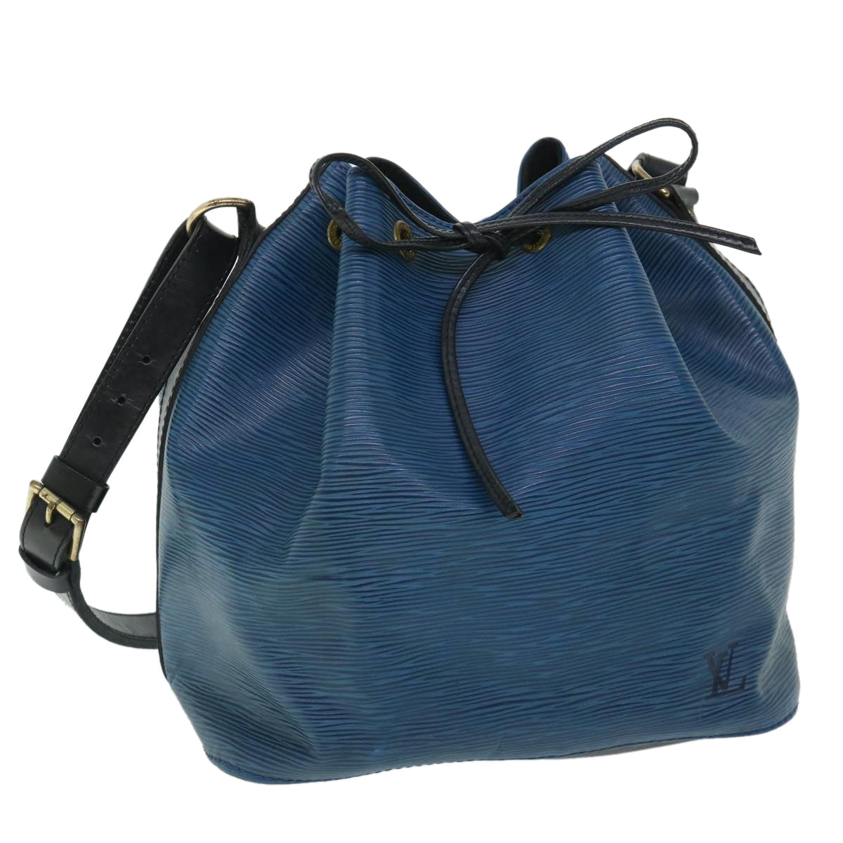 LOUIS VUITTON Epi Petit Noe Shoulder Bag Bicolor Black Blue M44152 bs8444