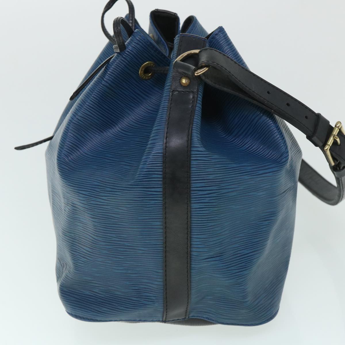LOUIS VUITTON Epi Petit Noe Shoulder Bag Bicolor Black Blue M44152 bs8444