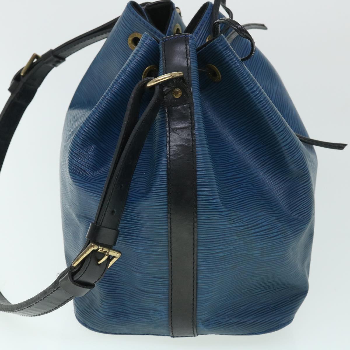 LOUIS VUITTON Epi Petit Noe Shoulder Bag Bicolor Black Blue M44152 bs8444